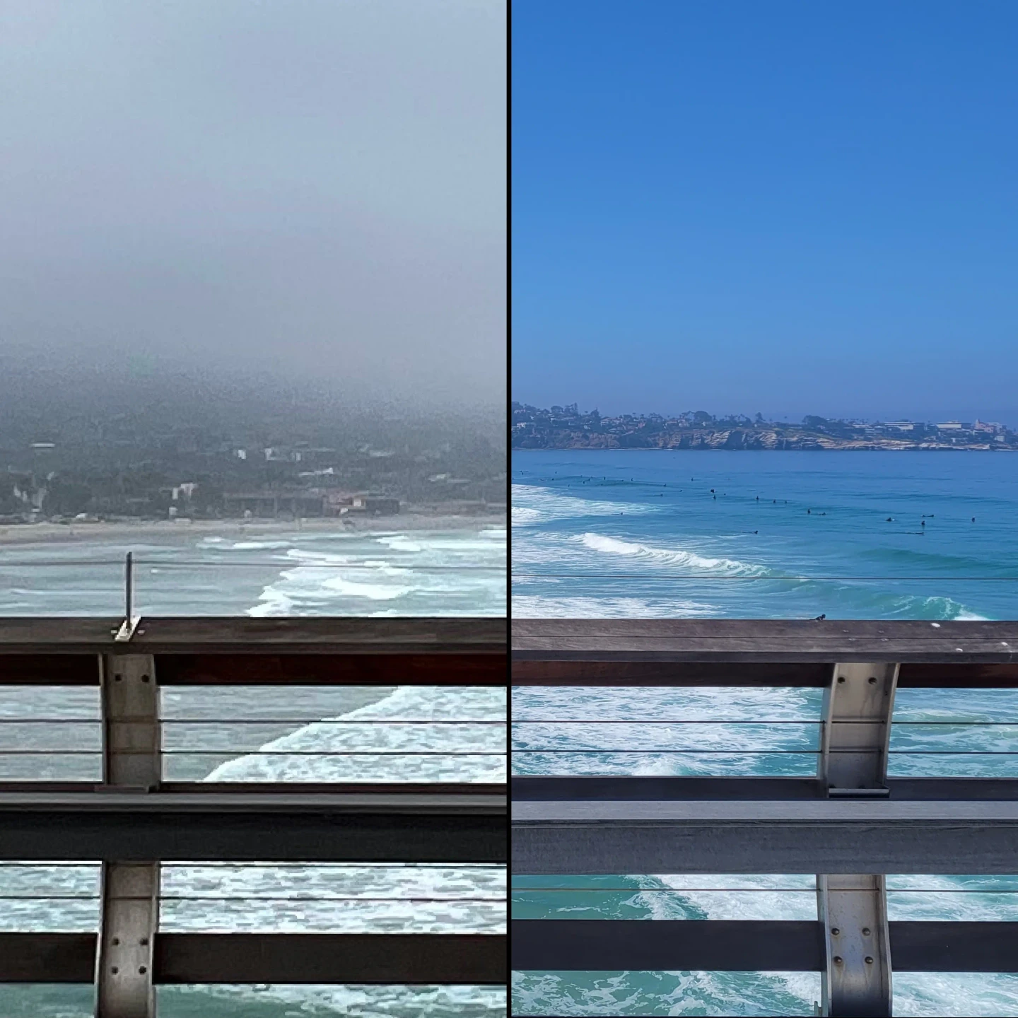 Nathan: "This is fun, it’s both a marine layer and a reverse marine layer, burning off from both directions"